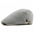 thumbnail image 2 of FINALGANG Womens Mens Solid Color Striped Linen Newsboy Cap Breathable Buckle Strap Adjustable Fit Lightweight Hat For Summer Daily Formal Wear Versatile Headwear, 2 of 3