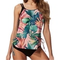 thumbnail image 6 of Tnhcen Women's Summer Bikini Swimsuit Floral Print Built - in Bra No Underwire Adjustable Drawstring Tankini Set Plus Size S - 2XL, 6 of 6