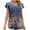 B, variant on SHOPESSA Womens Tops Summer Fashion V-neck T-Shirt Flounces Short Sleeve Casual Loose Fit Tee Shirts Blouse Print Shirt