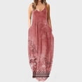 thumbnail image 2 of Robes Maxi pour Femmes Été Robe à Bretelles Spaghetti Grande Taille Décontractée Ample Plage Boho Robe d'Été avec Poches, 2 of 5
