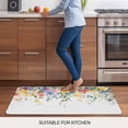 thumbnail image 5 of Pink Spring Flower Doormat Outdoor Entrance 16"x24", Pastoral Floral Leaves Country Rustic Absorb Moisture Dirt Door Mats, Non-Slip Rubber Backing Floor Mats Indoor, Low-Profile Front Door Rugs, 5 of 9