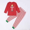 thumbnail image 2 of Bjutir Matching Christmas Pajamas For Family Kids Christmas Pajamas Set Printed Long Sleeve Top With Stripe Trousers Two Piece Set Sleepwear,Red,Size 4-5 Years, 2 of 8