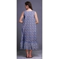 thumbnail image 4 of Bimba Lavender Blue6 Floral Leaves & Chrysanthemum Sleeveless Cotton Nightgowns For Women Printed Mid-Calf Length Sleepwear Small, 4 of 6