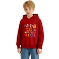 thumbnail image 6 of XAOFW Children's Hoodies Sweatshirts 100 Days Of School Print Fashionable Hoodie Casual Loose Fit Pullover Long Sleeve Hooded Sweatshirt Trendy Cozy Family Gathering Top, 6 of 7