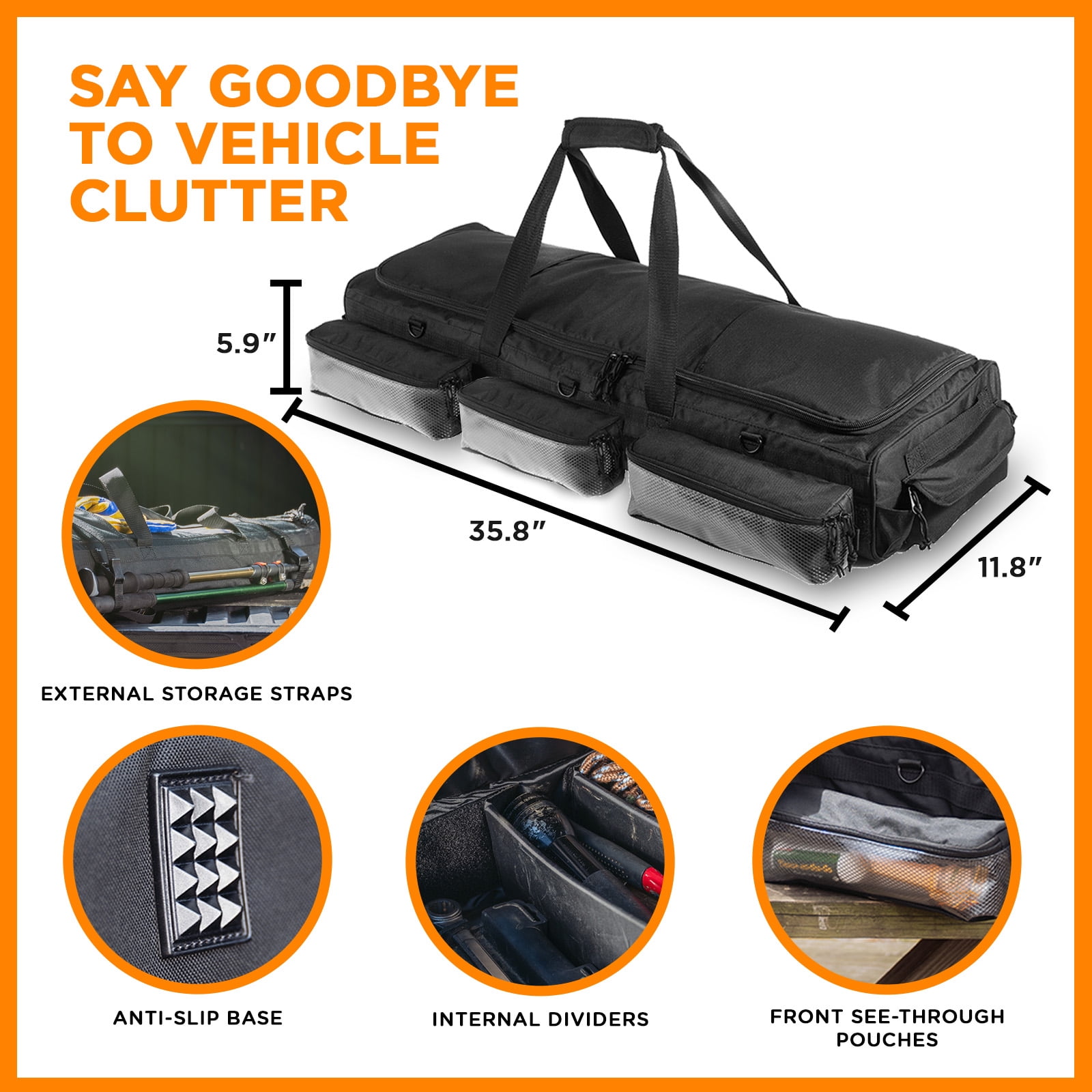 Auto Drive Under Seat Truck Organizer for Crew & SuperCrew Cabs, Black