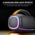 thumbnail image 3 of Outdoor Bluetooth Speaker, 80W Loud Speaker with Bass, Speakers Bluetooth Wireless with 24H Long Battery Life, IPX7 Waterproof, Speakers for Pool Beach Party, Portable Speaker with TWS (Black), 3 of 8