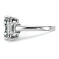 thumbnail image 4 of 14K White Gold Ring Band Moissanite Octagon Emerald Baguette, Size 6, 4 of 7