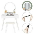 Ktaxon Vanity Set with Lighted Mirror, Makeup Dressing Table with 8