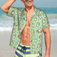 thumbnail image 4 of KLL Men's Hawaiian Shirt Short Sleeve Button Down Beach Shirts-Spring Gnomes, 4 of 6