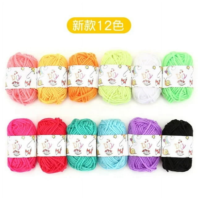 12 Acrylic Knitting Yarn 2 Crochet Hooks 2 Plastic Needles 4 Stitch Markers Ideal KnittingCrochet Project Set-knitting Kit