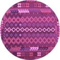 thumbnail image 1 of Ahgly Company Indoor Round Oriental Purple Traditional Area Rugs, 5' Round, 1 of 4