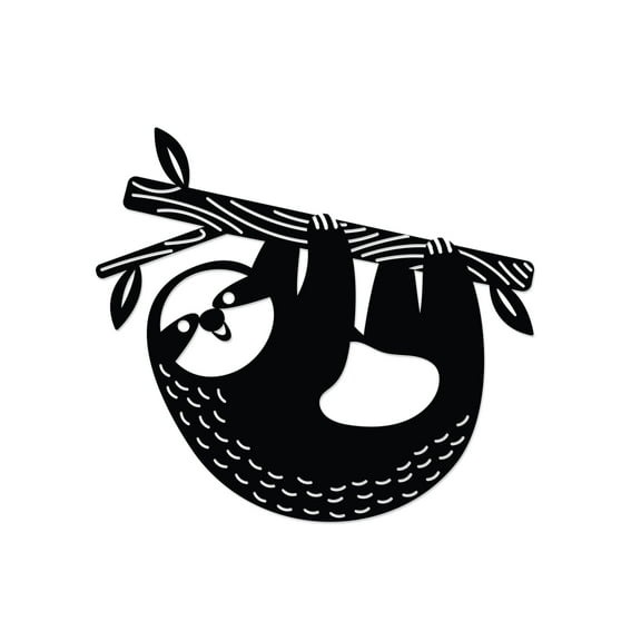 Ada Home Decor Furniture Black Sloth Modern Metal Wall Art