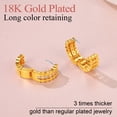 thumbnail image 4 of Gold Plated Hoop Earrings for Women Stainless Steel Cubic Zirconia Ear Hoops for Her, Birthday Valentines Day Jewelry Gifts, 4 of 6
