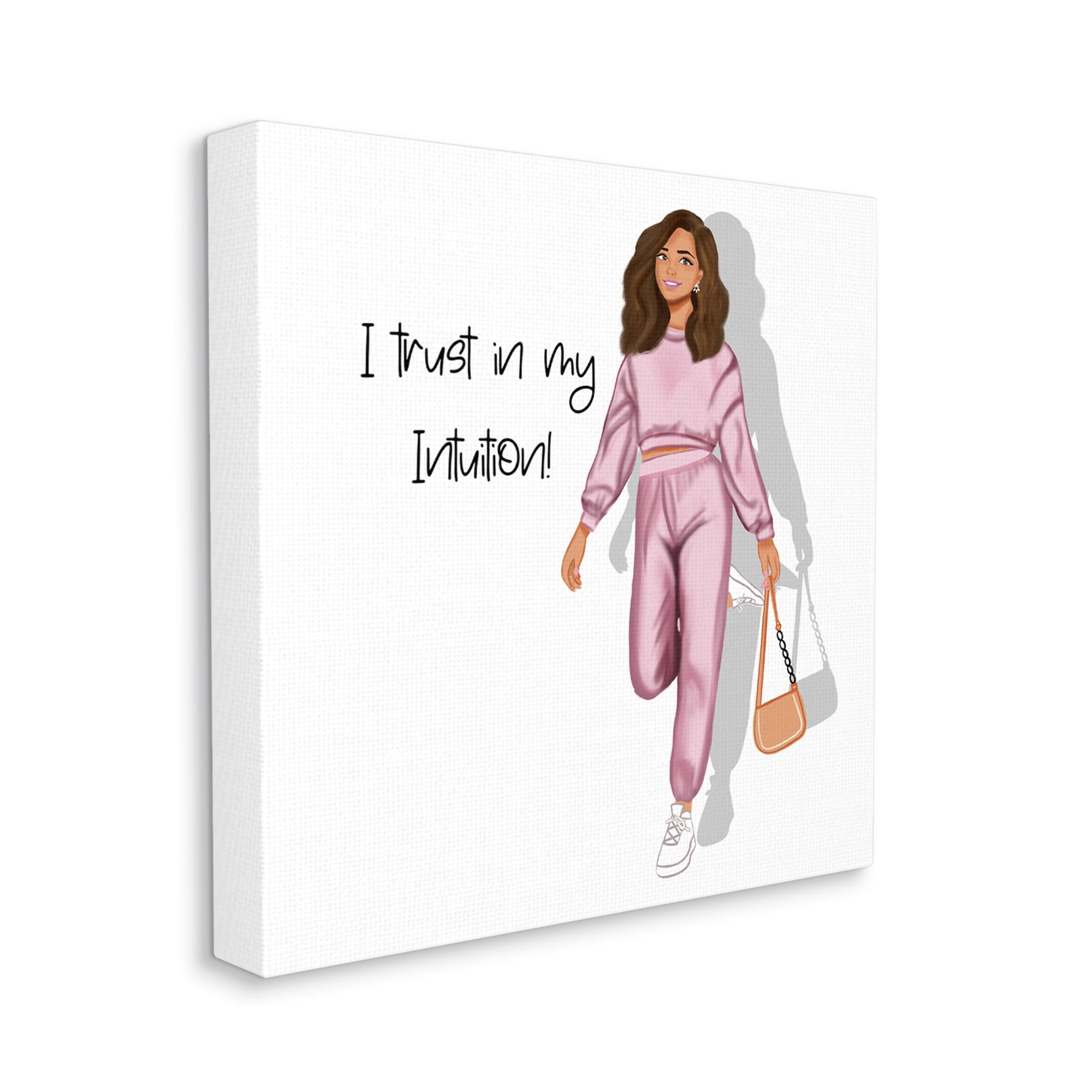 Stupell Industries Trust My Intuition Woman Inspirational Painting Gallery Wrapped Canvas Art Print Wall Art, 24 x 24