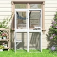 thumbnail image 6 of COZIWOW Catio Outdoor Cat Enclosure Window Access, Wooden Cat House Cage Indoor， White, 6 of 9