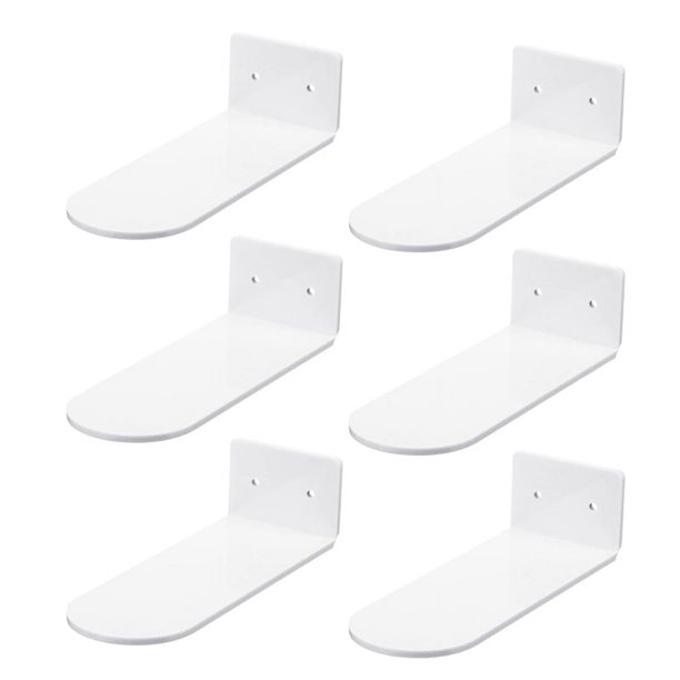Estantes flotantes para zapatos, paquete de 6, estantes de exhibición de zapatos de acrílico blanco montados en la pared, para exhibir zapatos y zapatillas coleccionables