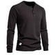 thumbnail image 2 of Camiseta de manga larga para hombre, color liso, diseño con cuello, corte holgado, poliéster, prenda informal para otoño-invierno, 2 of 7