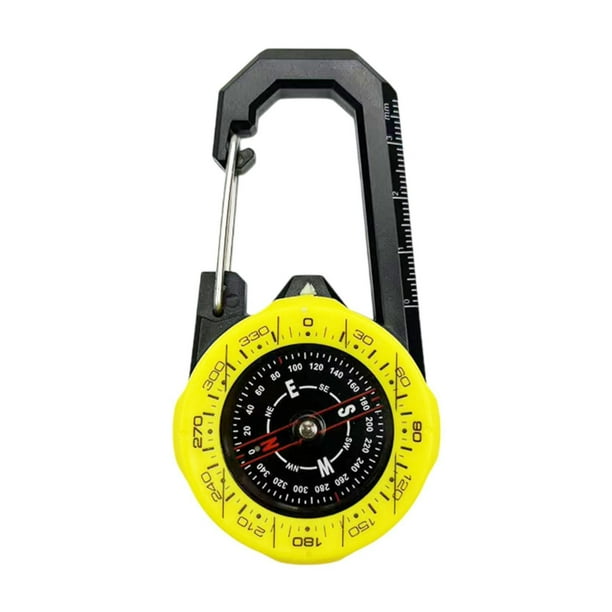 Senderismo Compass Preciso Ligera Ligera en la oscuridad Herramienta al aire libre con clip de carabinas para viajes al aire libre Sports v Senderismo Amarillo