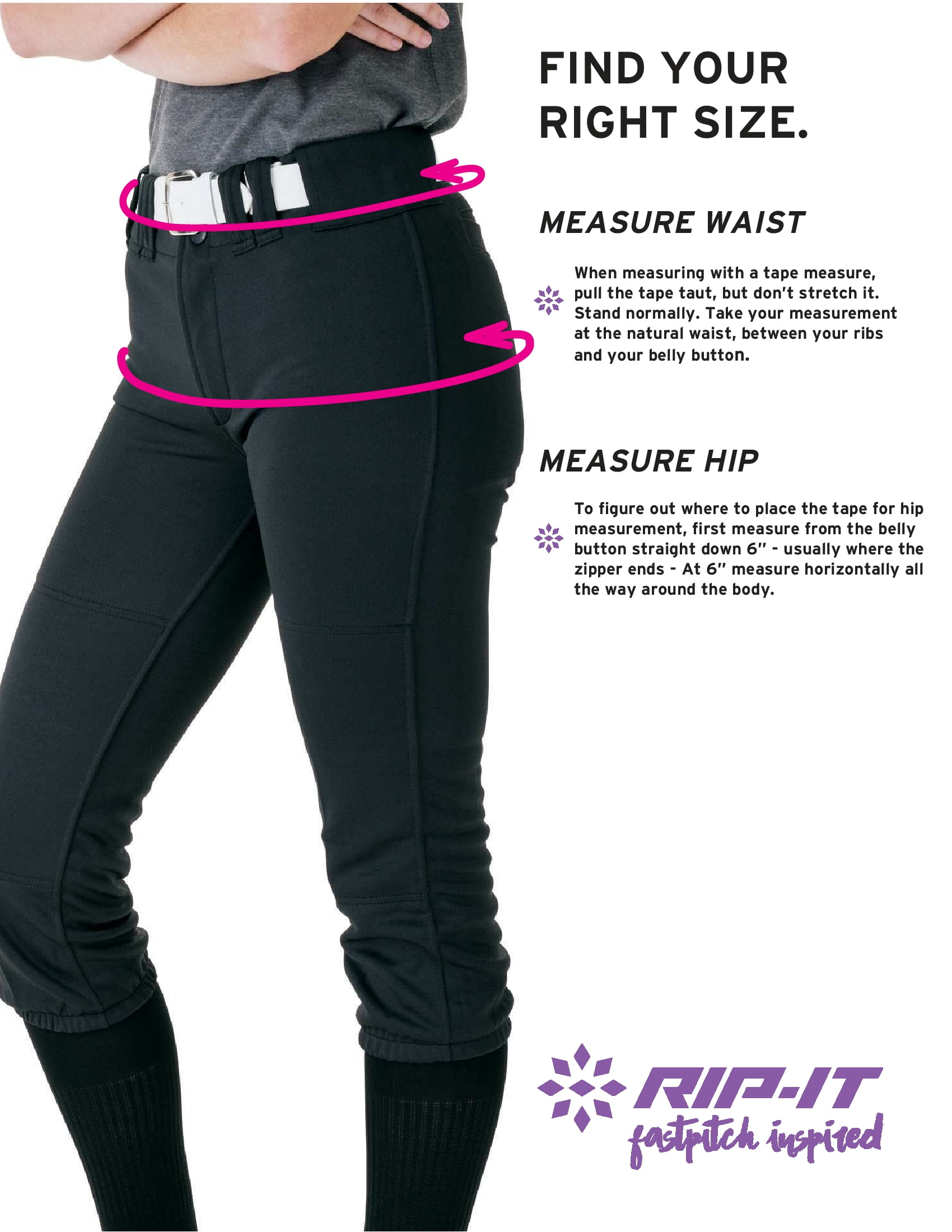 RIP-IT Girl's 4-Way Stretch Softball Pants