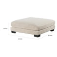 thumbnail image 5 of Rix 45 Inch Ottoman- Attached Seat Cushion in Beige Corduroy Fabric- Wood, 5 of 6