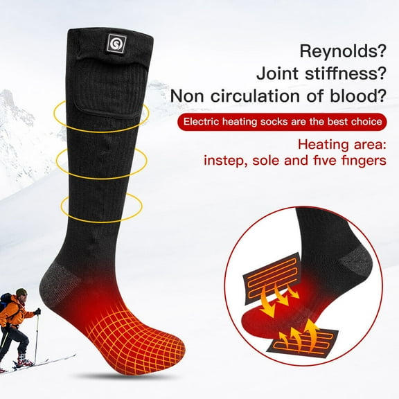 KEEPWARMING 7.4V Rechargeable Heated Socks, Washable Electric Foot Warmers for Hiking, Skiing, and Hunting
