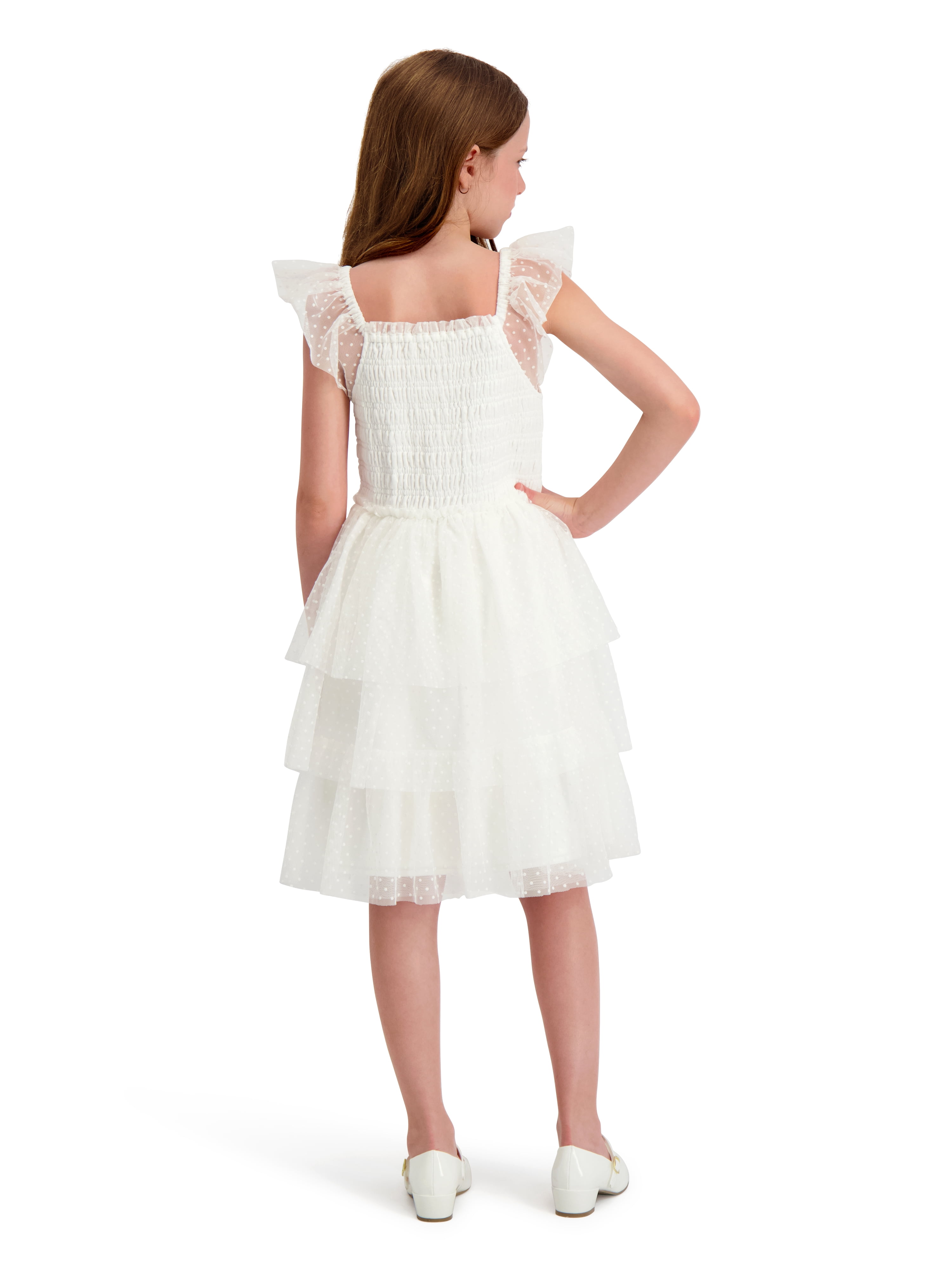 Kensie Girl Smocked Swiss Dot Dress, Sizes 4-16