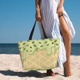 thumbnail image 6 of Large Travel Bag Waterproof Beach Bag Lightweight Oversized Tote For The Pool, Gym, Or Overnight Trips, Foldable Carryall Ice Cream Sage Green, 6 of 7