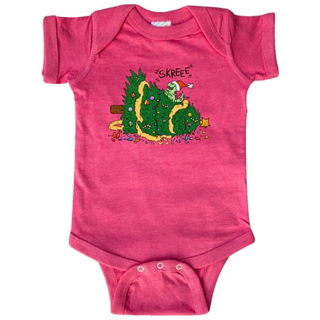 

Inktastic Tiny Dinosaur Destroying Christmas Tree Gift Baby Boy or Baby Girl Bodysuit