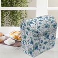 thumbnail image 4 of Floral Lounger Chair Bag, Oriental Themed Pattern of Tulips and Leaves Folkloric Swirls Rounds, High Capacity Storage with Handle Container, Lounger Size, Turquoise and Sky Blue, by Ambesonne, 4 of 5