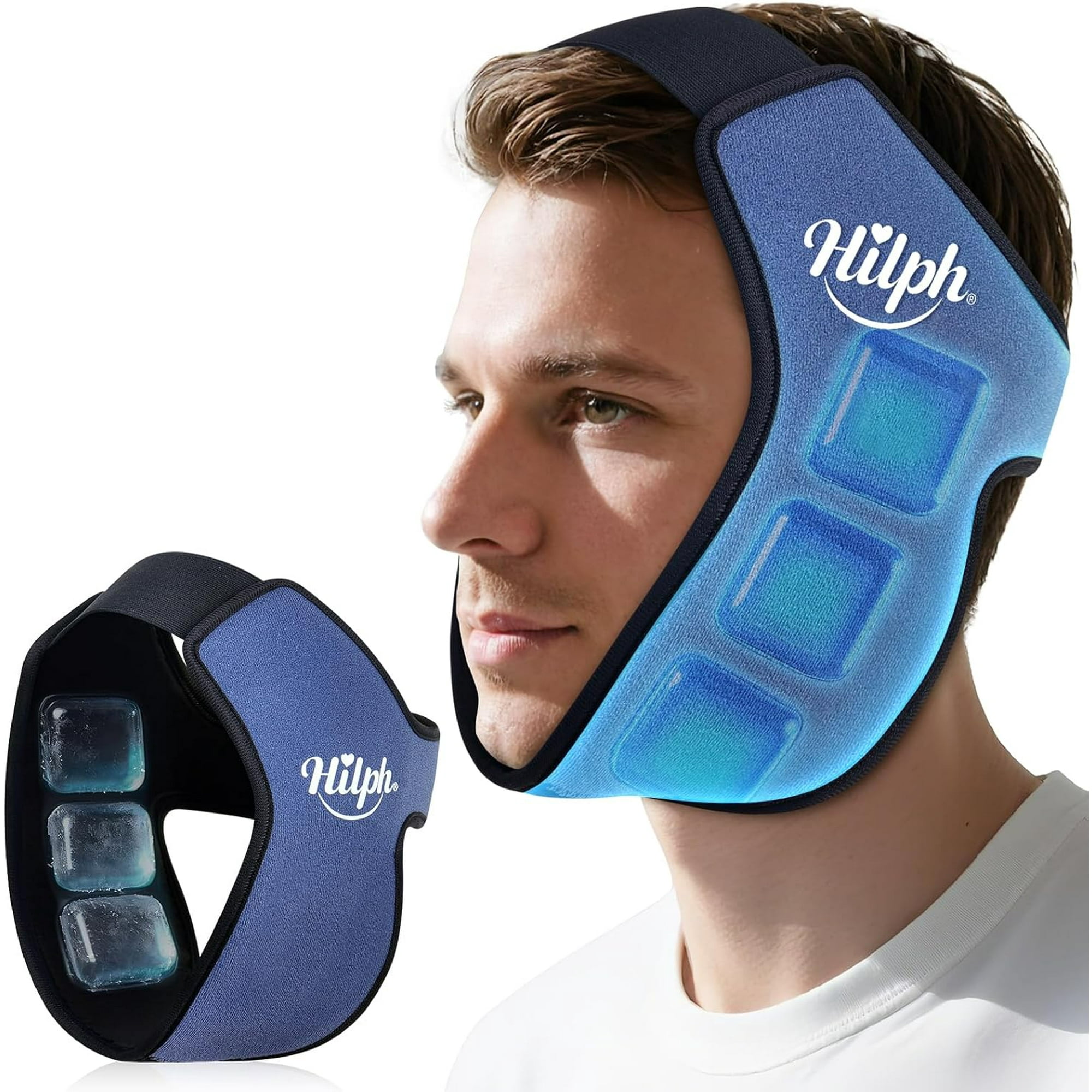 Wisdom Teeth Ice Pack Head Wrap with Gel Ice Cube Design for Long