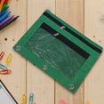 thumbnail image 4 of 3-Ring Binder Pencil Case with Clear Window - Zippered Office Supply Organizer for Trapper Keepers Homework Station(Green), 4 of 6