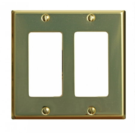 Double Gfci Solid Brass - Switchplate Bright Solid Brass Double GFI | Renovator's Supply