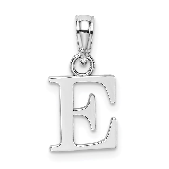 Diamond2Deal 14K Pendentif Initiale Lettre E en Or Blanc pour Femmes