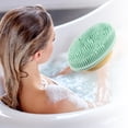 thumbnail image 5 of Unique Bargains 1 Pc Handle Bath Brush Back Scrubber for Bath for Shower 4.72"x2.36" Blue, 5 of 6