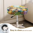 thumbnail image 4 of Renewold Stool Covers Round 2 Pack Stretch Bar Stool Saddle Padded Seat Covers Washable Stool Slipcovers for 12-14 Inch Chair for Home Easter Decor, Retro Rabbit Egg Spring Floral, 4 of 6