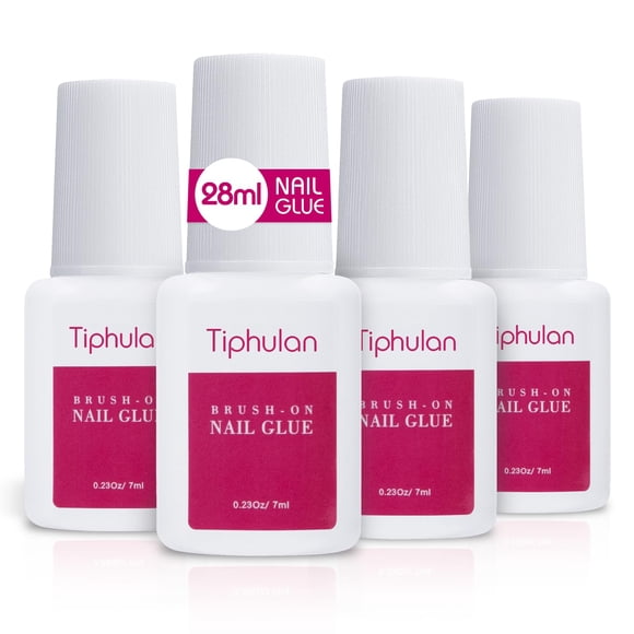Pegamento para uñas TIPHULAN 28 mL con pincel para uñas postizas, uñas acrílicas