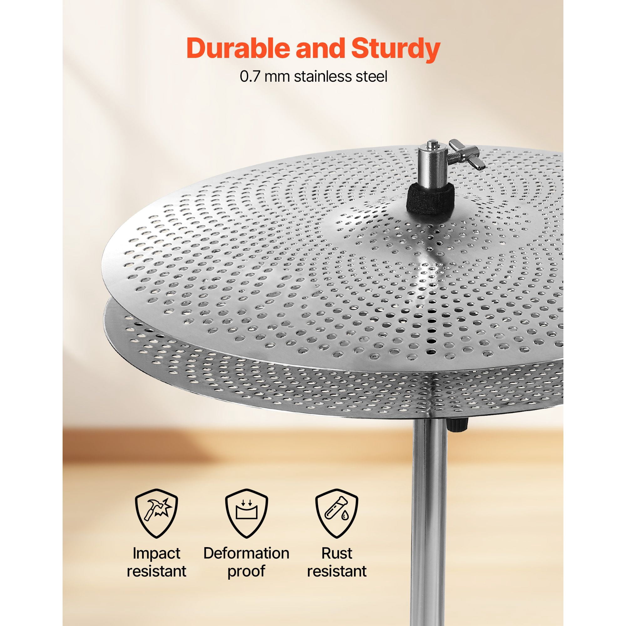 4-Piece Low Volume Cymbal Pack for Drum Set, Quiet Alloy Cymbals with 14-inch Hi-Hat, 16-inch Crash, 18-inch Crash, 20-inch Ride, Includes Drumsticks and Carry Bag for Practice or Performance