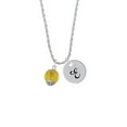 thumbnail image 2 of Delight Jewelry 12mm Yellow Roller Spinner with Silvertone Lining Glass Spinner Silvertone Script Initial Disc - E - Charm Necklace, 20"+3", 2 of 4