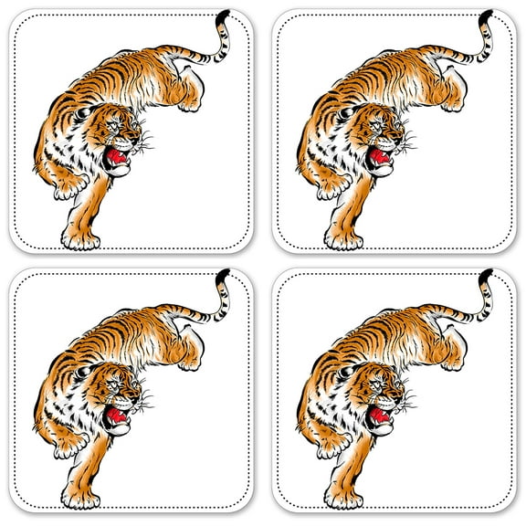 Vinyl Drink Coasters - Set of 4 - Year of the Tiger