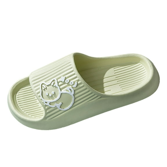 Ediodpoh 2025 Summer New Cute Slippers Female Cartoon Wearing Anti Soft Sole Home Slippers Indoor and Outdoor Ladies Slippers Green 7.5