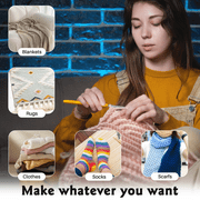 BCOOSS Crochet Kit for Beginners Adults 73PCS Crochet Hook Set with Yarn Canvas Tote Bag