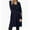 Navy, variant on Women Open Front Fly Away Cardigan Sweater Long Sleeve Plus Pockets Loose Drape