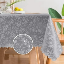 Romanstile Vinyl Tablecloth Rectangle, Heavy Duty 100% Waterproof Table Cover Wipeable PU Table Cloths for Dining, Kitchen (Dark Grey, 60x102 inch)