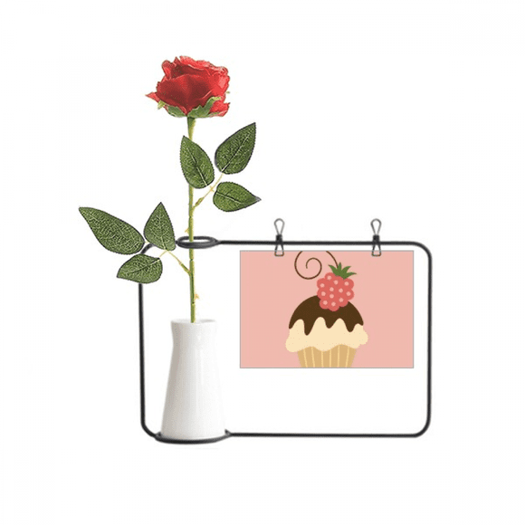 Strawberry Chocolate Sweet Ice Artificial Rose Flower Hanging Vases Decoration Bottle