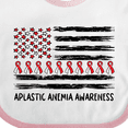 thumbnail image 4 of Inktastic Aplastic Anemia Awareness Red and White Ribbons and Flag Boys or Girls Baby Bib, 4 of 4