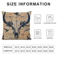 thumbnail image 5 of Ollo0ord Western Cowboy Throw Pillow Cover Bull Skull Square Cushion Case Set Style Throw Porch Pillows Cases for Couch Sofa Living Room,Southwest Retro Brown Pillowcases, White, 5 of 5