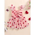 thumbnail image 3 of BemeyourBBs Toddler Baby Girls Tulle Tutu Dress Little Girl Valentines Day Dress Princess Birthday Baptism Wedding Party Birthday Holiday Dress Heart 3D Big Bow Flutter Sleeve A-Line Dress, 3 of 8