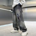 thumbnail image 4 of Kiijoy Little Boys Loose Straight Leg Jeans Vintage Elastic Waist Denim Pants, Sizes 5-6, 4 of 8