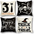 thumbnail image 1 of Fundas de cojín para decoración de Halloween, 18 x 18, juego de 4 para decoración de Halloween, suministros para fiestas en interiores y exteriores, decoración del hogar, funda de almohada, funda de JAMW Sencillez, 1 of 5
