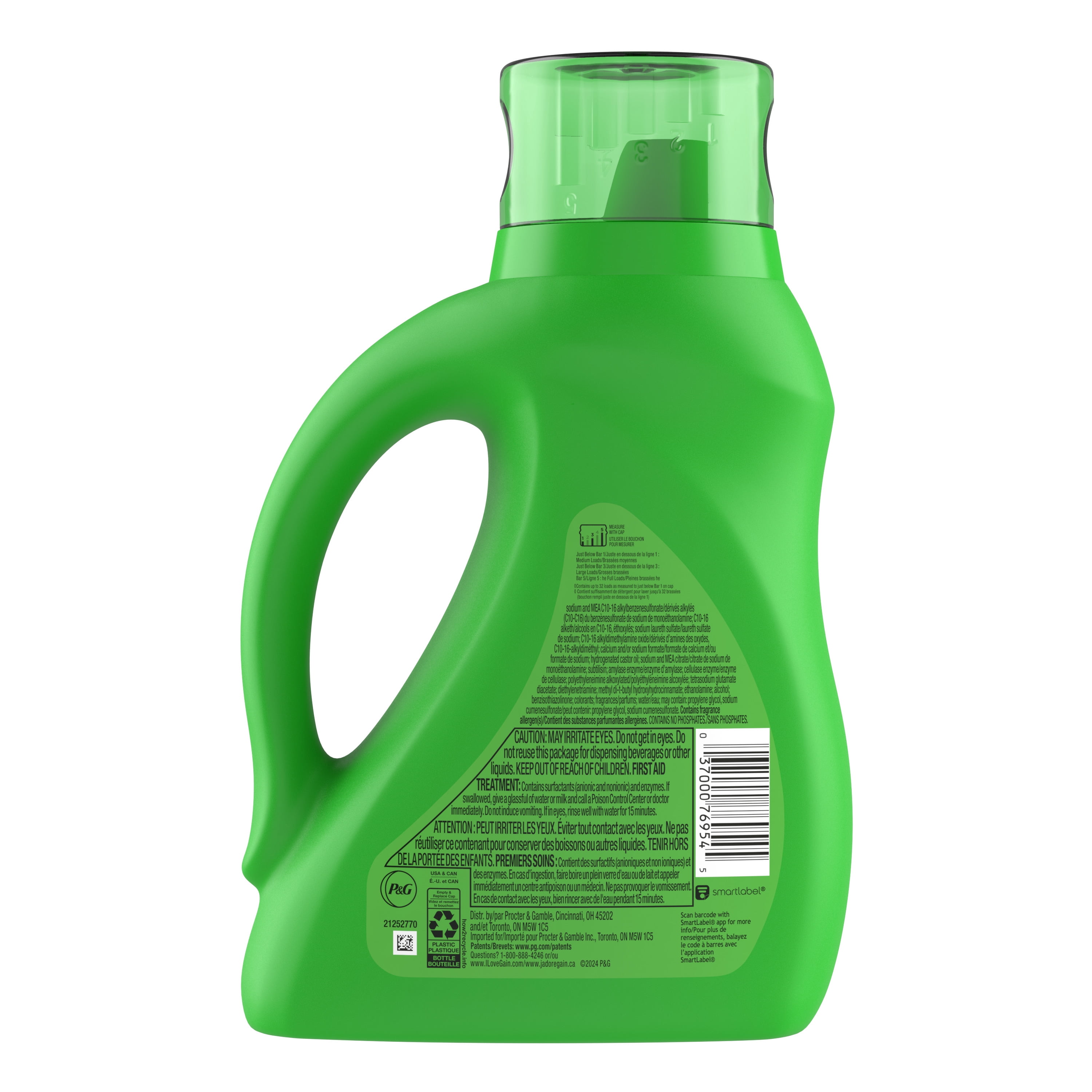 Gain Laundry Detergent Liquid with Odor Fighters, Moonlight Breeze Scent, 46 fl oz, 32 Loads